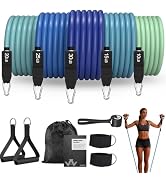 WHATAFIT Resistance Bands Set with Handles - Exercise Bands Home Gym Strength Training Equipment,...
