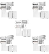 SUPERNIGHT RGBW LED Strip Connector 5 Pin L Coner Connectors for 10 mm Wide 5050 and 3528 LED Ind...