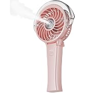 KIBEE Portable Misting Fan - 4000mAh Rechargeable, 50ml Water Tank, Foldable 180° Handheld Fan wi...