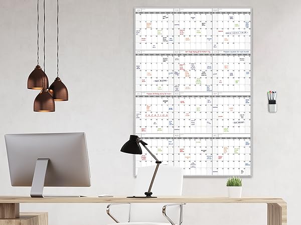 dry erase undated yearly wall calendar vertical