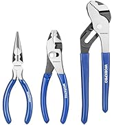 WORKPRO Pliers Set, 3-Piece Pliers Tool Set with Soft Handle, 6" Needle Nose Plier, 6" Slip Joint...