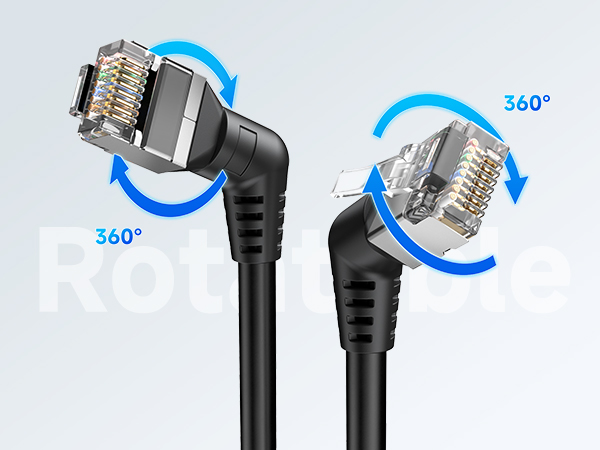 10Gbps Rotatable Cat 6 Ethernet Cable