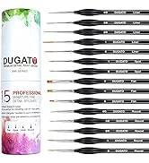 Detail Paint Brush Set, 15pcs Fine Miniature Paint Brushes Kit with Ergonomic Triangular Handle, ...