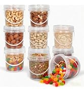 16oz Airtight Clear Plastic Bucket with Lid,Food Storage Containers,10 pack | Reusable Ice Cream ...
