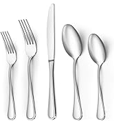 BEWOS 20 Piece Stainless Steel Silverware Set - Service for 4 Mirror Polished flatware set, Knife...