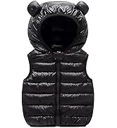 AIWUHE Baby Boys Girls Hooded Puffer Vest Winter Lightweight Sleeveless Bear ears Zipper Up Jacket