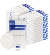Travel Size Bar Soap in Bulk, Individually Wrapped Disposable Mini Soap for Hand Face & Body Mini...