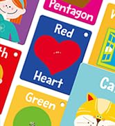 106 PCS Early Learning Flashcards, Double Sided Cards- Alphabet, Numbers, Foods, Animals, Shapes,...