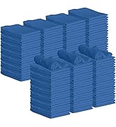 GREEN LIFESTYLE 150 Pack 12x14, Blue Shop Towels 100% Cotton, Super Absorbent and Durable for Car...