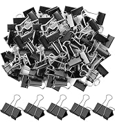 288 Pcs Black Binder Clips, 0.75 Inch Small Paper Clamps, Office Clips, Mini Binder Clips for Doc...
