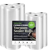Vacuum Sealer Bags For Food: 6 Pack 3 Rolls 11" x 20' + 3 Rolls 8" x 20' - Commercial Grade BPA F...