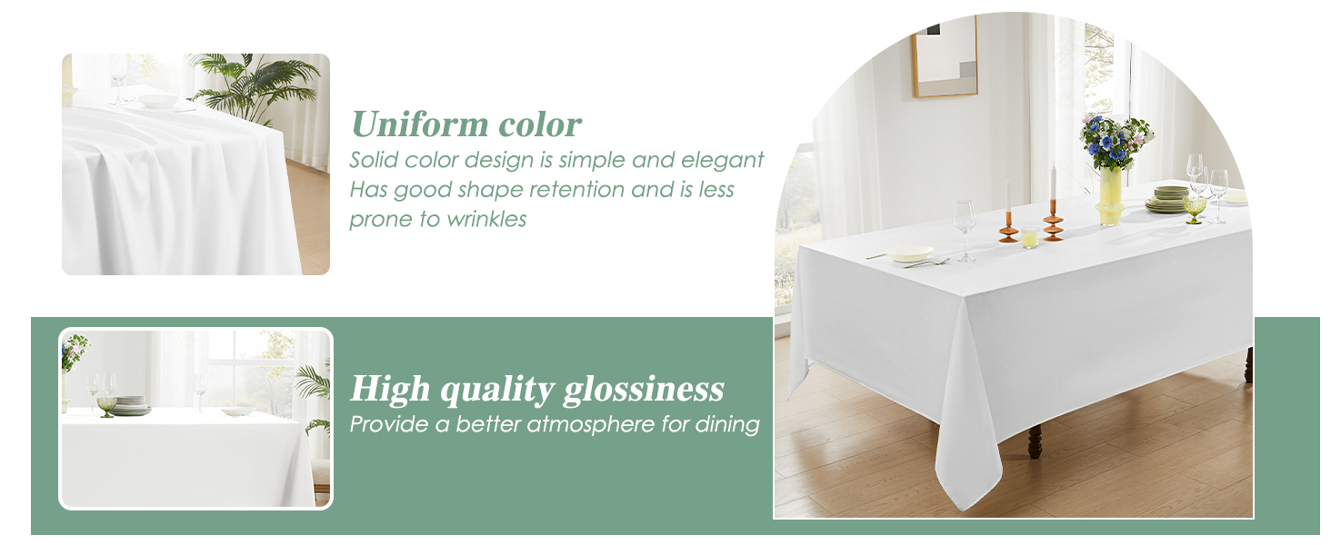 white rectangle tablecloths
