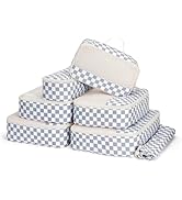 Narwey 7 Set Checkered Packing Cubes for Travel Carry on Suitcase Luggage Organizer Bags for Kids...