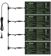 BN-LINK Seedling Heat Mat 10" x 20.75" 4 Pack Daisy Chainable Warm Hydroponic Heating Pad Waterpr...