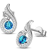 Kate Lynn "Rise From the Ashes" Sterling Silver Phoenix Earrings, Stud Earrings with Crystals fro...