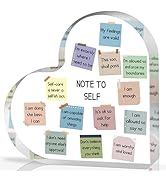 Note to Self Motivational Decor - Office Acrylic Heart Gift Therapy Mental Health Print Decoratio...