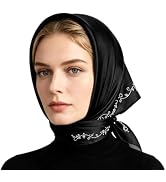 Rcrawica Women's Sparkle Crystal Square Scarf,27.5 * 27.5 Inches | Classic Rhinestone Floral Sati...