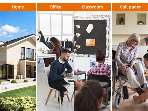 Never Miss a Knock Range up to 600 feet Front Door Home Office Classroom Call pager