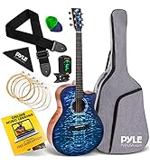 Blue Ocean Ripple, Steel String Acoustic Guitar with Solid Spruce Top and Glossy Finish, Full Siz...