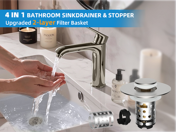 Bathroom Sink Pop Up Drain Strainer
