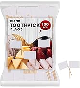 Performore 100 Pack of White Paper Toothpick Flags, Mini Blank Paper Food Labels for Cupcakes Foo...
