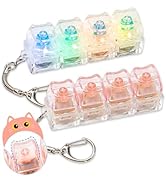 2 Pcs Keyboard Fidget Toy, Silent & Loud Clicker Keyboard Fidget Keychain, Light Up and No Light ...