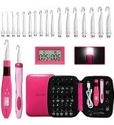 Yarniss 17 Size Counting Crochet Hooks Set, Light Up Crochet Hooks for Stitch & Row Counter