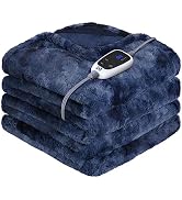 SEALY Electric Blanket Heated Throw, Faux Fur Heating Blanket with 6 Heat Settings & 2-10 Hours A...