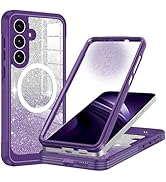 Hekodonk for Galaxy S25 FE Case Glitter,Compatible with MagSafe[Built-in Tempered Glass Screen Pr...