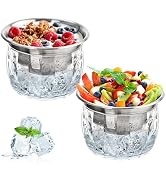 ZENFUN 2 Pack 20 Oz Dip Chiller Bowl with Acrylic Ice Bowl Base, Stainless Steel Ice Chilled Serv...
