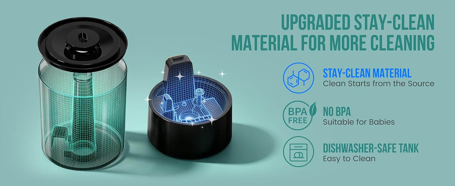 UPGRADED STAY-CLEAN MATERIAL FOR MORE CLEANING