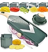 NACOLUS Adjustable Mandoline Slicer for Kitchen,Ultra Sharp V-blade Vegetable Slicer with Contain...