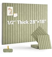 AkuDecor 1/2" Thick Cork Board for Office, 6 Pack Felt Wall Tiles -28"x18" with Safe Adhesive Tab...