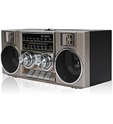 Radios Portable AM FM, Full Band Portable Radio with RGB Bluetooth Speaker, Clear Sound Quality f...