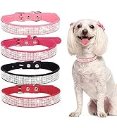 Weimostar Rhinestone Small Dog Collar Bling Diamond Sparkly Crystal Jewel Cute Adjustable for XS ...