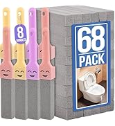 Navona 68 Pack Pumice Stone Scouring Sticks with 8 Universal Handles, Grey Pumice Cleaner for Toi...