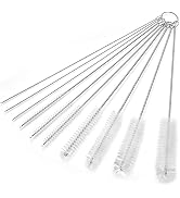 CiaraQ Bottle Cleaning Brushes, 9.8 Inch Nylon Tube Brush Set, Cleaner for Narrow Neck Bottles Cu...