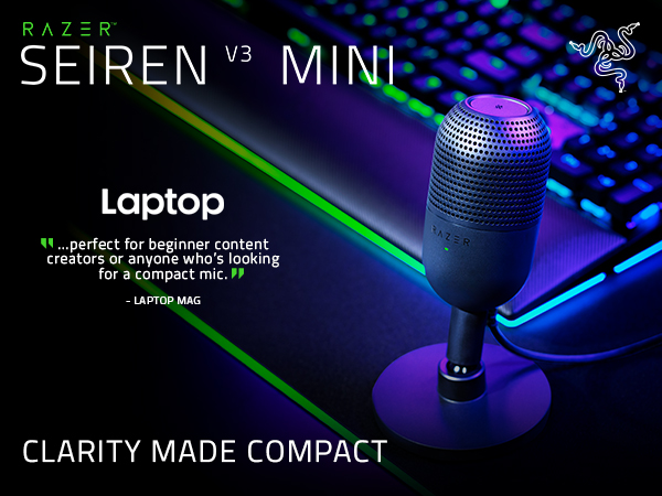 Razer Seiren V3 for PC computer iphone podcast blue yeti rode hyperx steel series lavalier lapel JBL