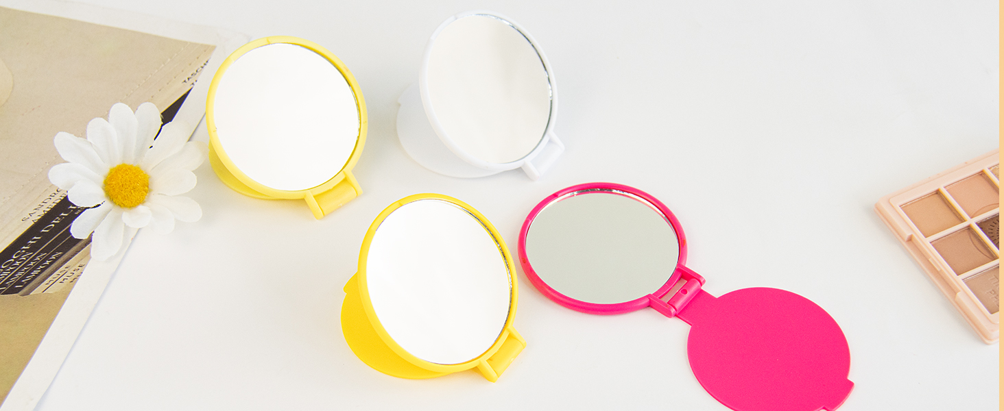 compact pocket mini small folding cute makeup purse mirror bulk set of 12 for women as gift favor