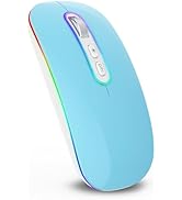 cimetech LED Wireless Mouse, 1600 DPI Rechargeable Silent Bluetooth Mouse with USB Receiver, Slim...