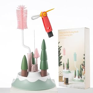Chemimoso Baby Bottle Drying Rack and Cleaning Set