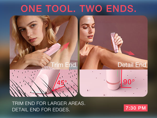 Bikini Trimmer for Women Dual Heads,Gentle Electric Razor Bikini Line,Underarms,Legs,Facial USB-C