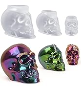 Actvty Skull Resin Mold, Set of Large, Medium, Small Silicone Skull Head Molds, 3D Silicone Molds...