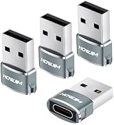 Text reads 'HONGXI'. Four silver USB-C to USB adapters in metallic finish, displayed at different angles showing both connector ends.