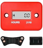 Runleader Digital Small Engine Hour Meter,Waterproof Design,Nylon Bracket Mounting,Applicable to ...