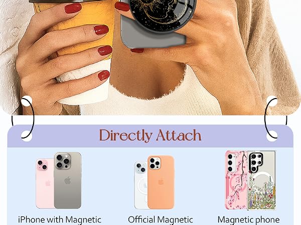 LISEVO Magnetic Phone Grip Compatible with MagSafe