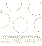 BEADNOVA Wine Glass Charm Rings 60-120pcs Gold Plated 25mm Beading Charm Rings Wine Glass Marker ...