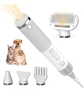 KUUBIA Dog Hair Dryer - Pet Hair Dryer - 5 in 1 Dog Blower Grooming Dryer - High Velocity Blow Dr...