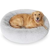 JOLLYVOGUE Dog Beds Large Sized Dog, 36 inches Calming Soft Anti-Anxiety Donut Dogs Bed, Washable...