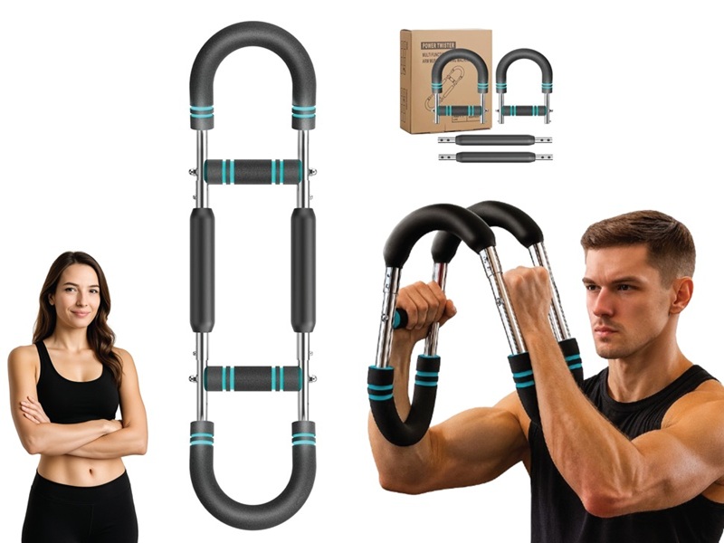 Power Twister Bar with two models showing fitness use